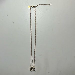 Michael Kors 18" Crystal Pave Circle Interlocking Gold Necklace